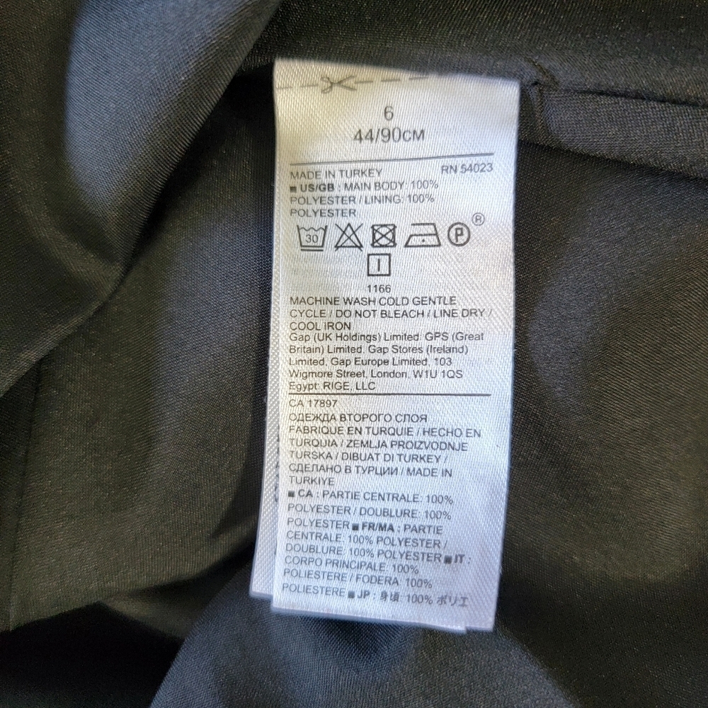 Banana Republic Black Satin Floral Lemon V Neck Lined Sleeveless Dress Size 6 - Picture 10 of 12
